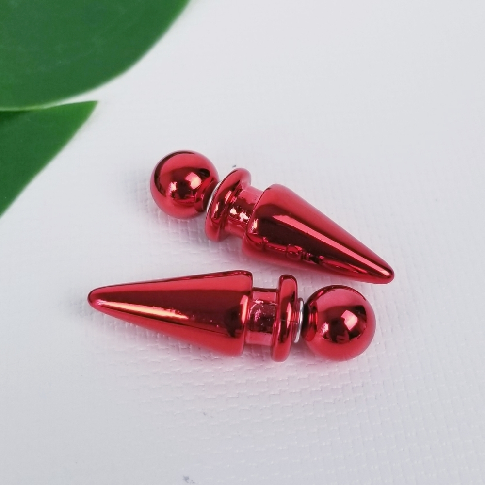 Bullet Double Sided Stud 2 Earrings in One